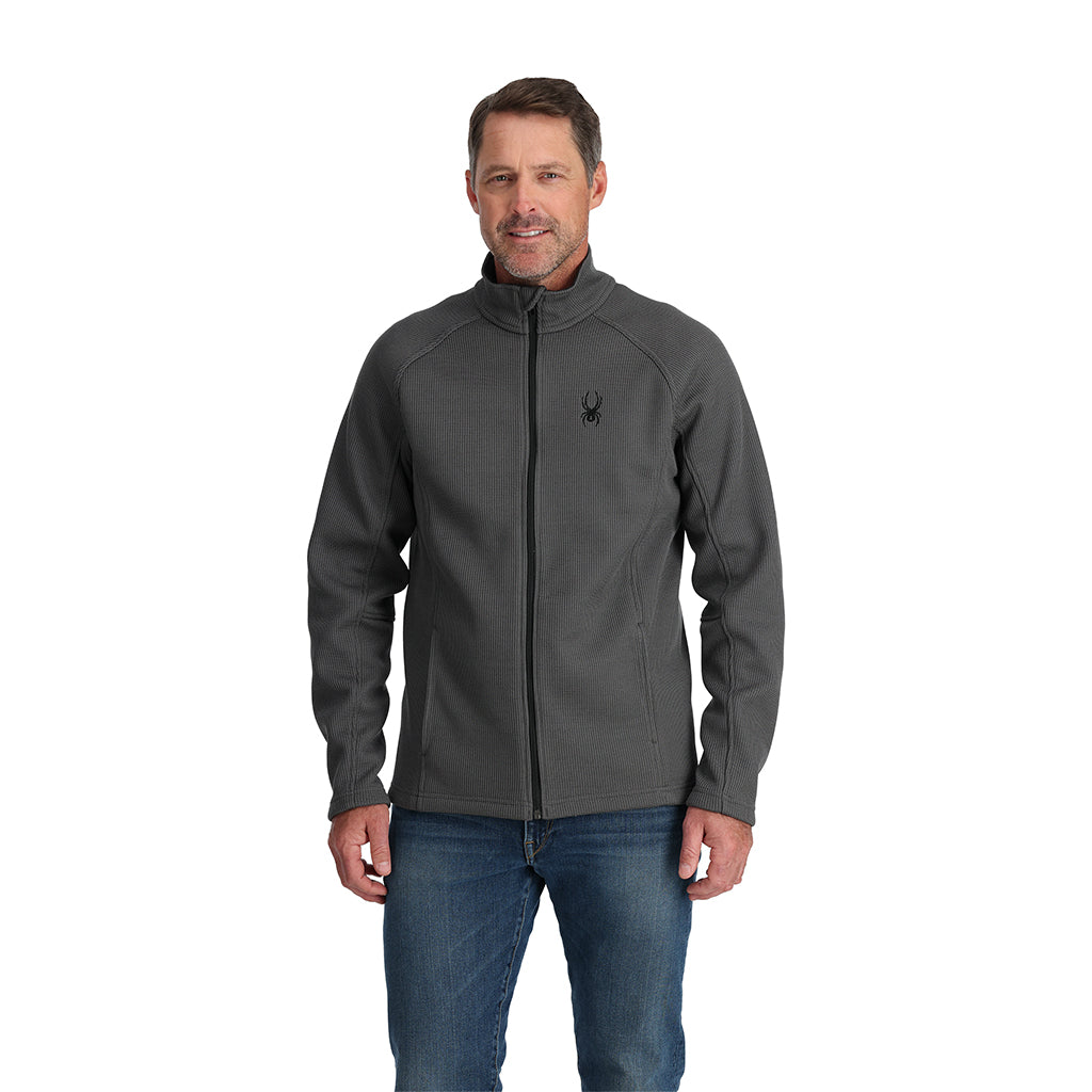 Spyder Black & Gray Polar Fleece Zip deals Front Jacket