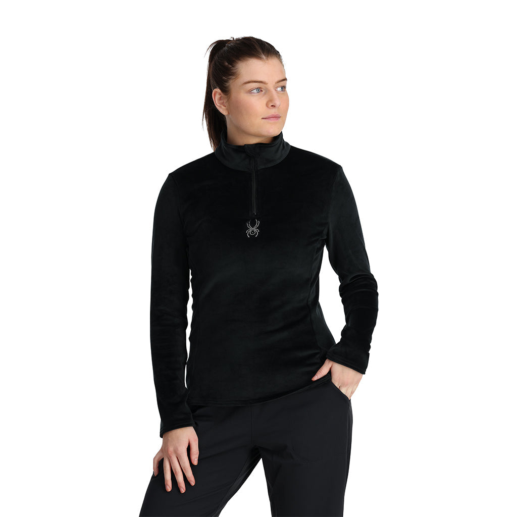 Womens Shimmer Bug Half Zip - Black – Spyder Europe