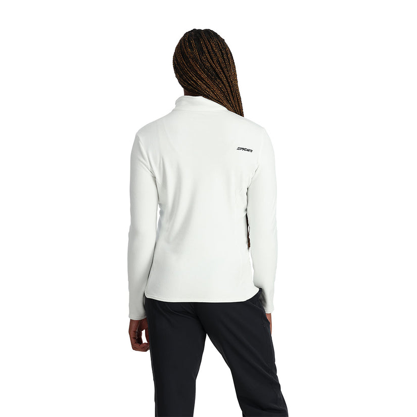 Womens Shimmer Bug Half Zip - White