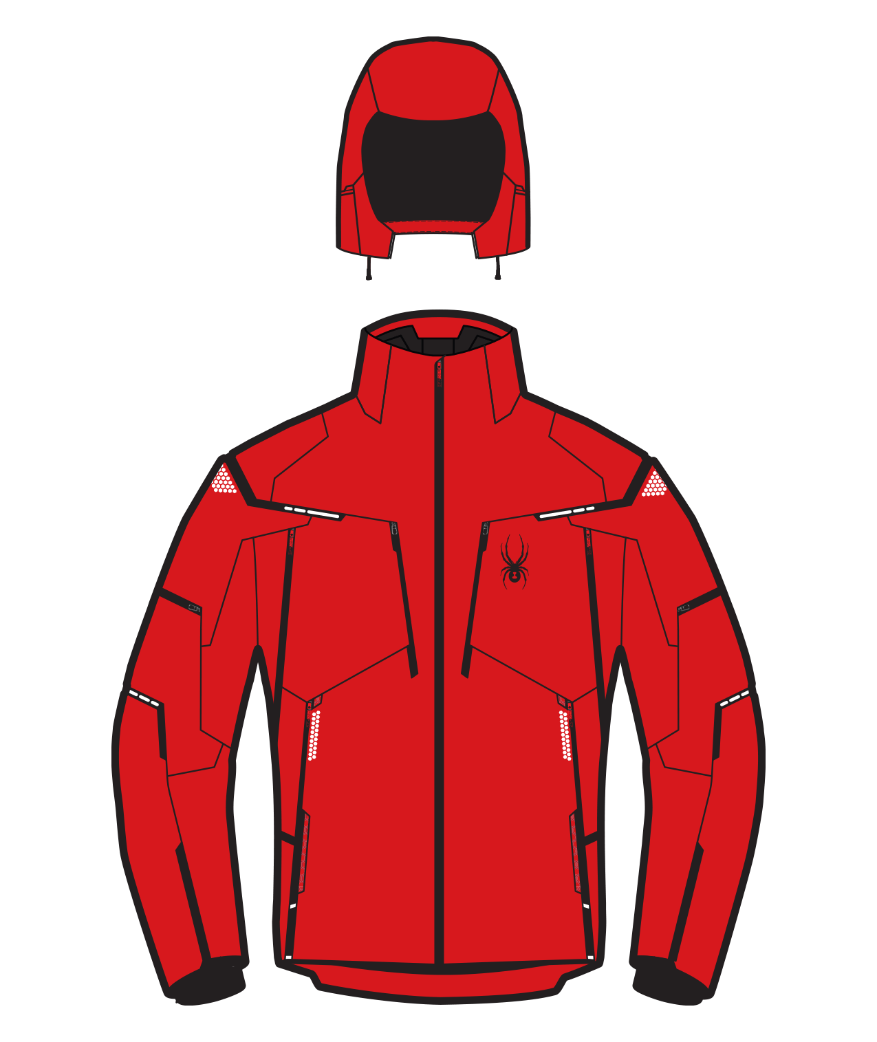 Veste de ski Pinnacle Spyder - Noir blanc rouge SPYDER - Sports